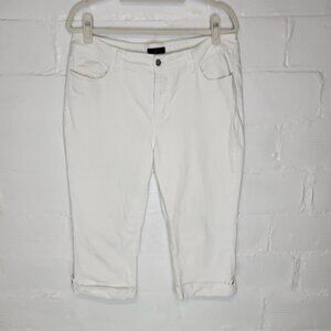 NYDJ Women's Size 4P Petite Jeans White Crop Cuffed